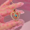 Pendanthalsband Winx Club Bloom's Fairy Dust Hollow Luxury Exquisite Shiny Heart Zircon Halsband Cosplay Jewelry for Fans Gift