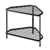 Hooks & Rails Triple-cornered Dish Drying Hanger Storage Rack Kitchen Corner Shelf 2 Layers Pot Stove OrganizerHooks