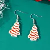 Dangle Earrings Delicate Christmas Tree Biscuit Design Cute Cartoon Style Acrylic Jewelry Adorable Hat