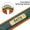 Dog Collars Leashes Customized Leather ID Nameplate Dog Collar Soft Padded Dogs Collars Free Engraving Name for Small Medium Large Dogs Adjustable 231110