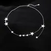 Kettingen Sterling Silver Tassel Star Charm Hanger Choker ketting Fijne sieraden voor vrouwen 925