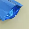 100 Stück blaue wiederverschließbare Doypack-Reißverschlussbeutel aus Aluminiumfolie zum Aufstellen von Lebensmitteln, Snacks, Trockenfrüchten, zur Aufbewahrung von Mylar-Beuteln