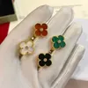 Marca de lujo diseñador de trébol anillo chino 18k oro verde blanco rojo negro piedra encanto anillos diamante emoción uñas dedo anillos de compromiso joyería