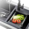 Rangement de cuisine Évier réglable en acier inoxydable Support étagères à vaisselle Égouttoir à fruits-A 26 X 21,5