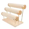 Smyckespåsar Titta på Stand Display Rack Mall Holder Portable Organizer PVC Wood Armband