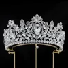 Повязки на голову DIEZI Baroque Green Bue Red Crystal Tiara Crown для женщин и девочек на свадьбу, винтажная свадебная корона, платье для волос, ювелирные аксессуары 231102