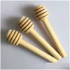 Other Dinnerware Honey Stir Bar Mixing Handle Jar Spoon Practical 1Pc Wood Dipper Long Sticks Supplies Honeys Kitchen Tools Mini Woode Dhtjm