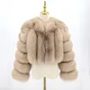 Women's Fur Faux Pink Java 22089 Ankomst Real Fur Jacket Winter Coat Natural Wholesale 231110