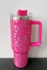 DHL quencher 40oz Tumbler tye tye tintura azzurro blu leopardo rosa manico di palpestrena per birra in polvere in polvere rivestimento da campeggio all'aperto