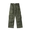 Calça masculina calça de carga Ltipoet Militar de macacão verde masculino Harajuku coreano Loose Hip Hop Troushers Techwearspantes de moletom Y2K CLOES Z0410