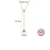 Quaste Zirkon Anhänger Halskette S925 Silber Vier Krallen 3A Zirkon Klassische Halskette Koreanische Mode Frauen Kragen Kette Hochzeit Party Schmuck Valentinstag Geschenk SPC