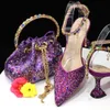 Shoe Bag Set Combination with Pointed Wine Glasses and Colorful Diamonds Paired with the Same Handbag, Bucket Bag, Party Shoes 231115