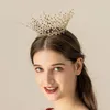 Hårklipp MyFeivo Handgjorda full Rhinestone Bridal Crown Tiara Wedding Banket Copper HQ1405