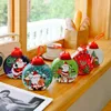 Juldekorationer 1st Tinplate Round Candy Box Cookies Container Hanging Decoration Gift Decor Tin Cookie Jar