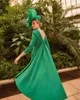 Vintage Short Green Crepe Mother of the Bride Dresses Sheath Jewel Neck 3/4 Sleeve Above Ankle Mom of The Groom Dress Open Back Godmother Dress for Women