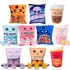 Knuffelige Pudding Zak Snoep Zak Pluche Mini Ballen Van Cookie Bladerdeeg Newt Axolotl Gele Eend Blauw Geel Katten Voedsel pluche Kussen