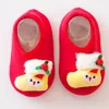 Första Walkers Christmas Baby Socks Shoes Born Warm Anti-Slip Crib Floor Children Boy Toddler Foot Girl Spädbarn Söta Xmas barn tofflor