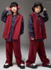 Stage Wear 2023 Costumes de danse Hip Hop pour enfants gilet rouge pantalon ample costume filles jazz danse performance vêtements garçons streetwear DQS14749