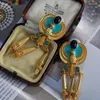 Boucles d'oreilles Pendantes LONDANY Bijoux Vintage Égyptien Animal Oiseau Gland Conique Ovale Bleu