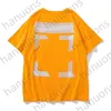 メンズTシャツ春と夏のファッションブランドホワイトバックテープ矢印半袖ゆるいカップル同じTバッチプリントレターx印刷