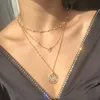 Anhänger Halskette Böhmische Mehrschichtige Sonne Sterne Halskette Für Frauen Vintage Gold Perlen Schlüsselbein Kette Choker Schmuck Trendy Party Geschenk