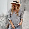 Maglioni da donna Abbigliamento da donna Moda Casual Maglia T-shirt da donna Tinta unita Scollo a V Manica lunga Tempo libero Pendolarismo Autunno Top Abbigliamento esterno