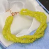 Strand High Grade Unique Multilayer 3 Row Faceted Abacus Lemon Yellow Jades Stone Chalcedony 2 4mm Beads Bracelet Jewelry 7.5inch B2785