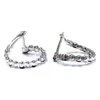 Fashion Diamond Earring Big Round Loops Thick Sparkle Rhinestones Hoop Studs Earrings For Weddings Gift