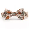 Hundhalsar Leases Boho Highland Cows Boy Dog Bow Collar med matchande koppel Dog -tagg 231110