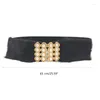 Belts Womens Wide Stretchy Cinches Belt 2 Inch Vintage Pearl Buckle Faux Furs Strap Dress Decoration Accessories