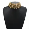 Hänghalsband kostym smycken multi sträng tennis ädelsten kristall uttalande chunky rhinestone choker halsband för kvinnor krage