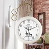 Wanduhren Kunst Wohnzimmer Uhr Home Decor Elegant Klassisch Geschenk Hände Haken Gold Rund Modern Weiß Duvar Saati