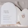 Greeting Cards Arch Wedding Invitation Suite with Rounded Corners Rectangular Details cards and Semicircular RSVP One Side Printing 231110