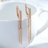 Dangle Earrings Kinel Trendy Design Tassel For Women Personality 585 Rose Gold Color With Natural Zircon Daily Girl's Jewelry