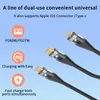 ESEEKGO 2 in 1 Nylon Braid Data Cable PD60W+27W Fast Charging Sync Line 1.5M Type-C to Type C Charger Adapter for iPhone Huawei Xiaomi in Retail Box