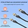 ESEEKGO Câble de données tressé en nylon 2 en 1 PD60W + 27W Ligne de synchronisation de charge rapide Adaptateur de chargeur de type C à type C de 1,5 m pour iPhone Huawei Xiaomi dans une boîte de vente au détail