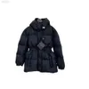 Parkas Coats Designer PPDDA PRDA Prawidłowa wersja 2023 Zima Nowa P -Family Triangle Bag Letter Emblem Black Taist W dół płaszcz