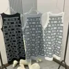 Abiti casual di base firmati primavera estate nuova lana lavorata a maglia slim fit canotta abito senza maniche cinturino inferiore gonna corta 7HN3