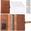 Notepads A6 Binding Budget PU Leather Planner Pocket Advanced Table Laptop Cash Envelope Manager System with Transparent Zipper 230408