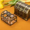 Storage Baskets Vintage Transparent Pirate Treasure Box Organizer Earrings Crystal Gem Jewelry Pavilion Women's Display Travel Case