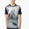 T-shirts pour hommes 2023 T-shirt pour hommes chemise peinture à l'encre paysage mode vêtements impression 3D décontracté Vintage col rond haut B