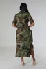 Kjolar kamouflage last kvinnor mode elastiska hög midja multi 3d fickor dragkedja maxi kjol casual streetwear botts vestidos
