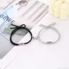 Charm Bracelets 2 Pcs Friendship Bracelet Matching Heart Wristband For Women Men Magnet Set BFF Friends Rope Drop