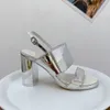 Women's multi-color thick sole sandals with two straps Women's fashionable metal buckle beach slide strap casual wear 35-41