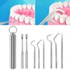 7pcs Set Metal Stainless Steel Dental Floss Oral Cleaning Tooth Flossing Portable Toothpick Teeth Cleaner With Storage Tube