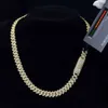 도매 커스텀 10K 14K 실제 솔리드 골드 인증서 Moissanite Diamond Cuban Link Chain Necklace Fine Jewelry 7mm 12mm