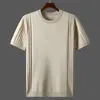 Men's T-Shirts Summer Men's Super Thin Soft Short Sleeve Casual T-shirt Top Men's Business O-Neck Knit Bottom L142 230410