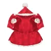 Hondenkleding Leuke rode kerststijl Pet Dogs Dress door CPAM Kleine puppy kleding