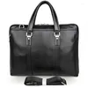 Briefcases Sbirds Classic Business Bag Laptop Work Totes Brown Black Briefcase Real Cow Skin Men Handbags Birthday Gift