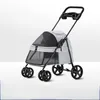 Hondenauto -zitplaatsen Pet Wroller Detachable Universal Wheel Ademtabele Cart Bag Trolley Carrier Transfer Dieren Cage Vouwing Transport